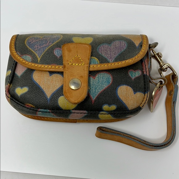 DOONEY & BOURKE COLORFUL HEARTS WRISTLET WITH HEART CHARM Made in USA - Picture 2 of 14
